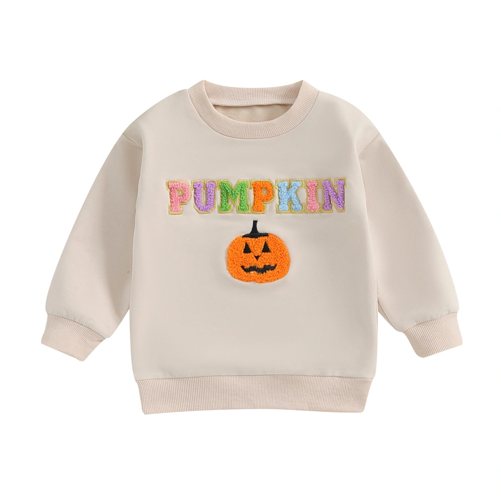 Little Girl Boy Halloween Sweatshirt Embroidery Long Sleeve Tops 