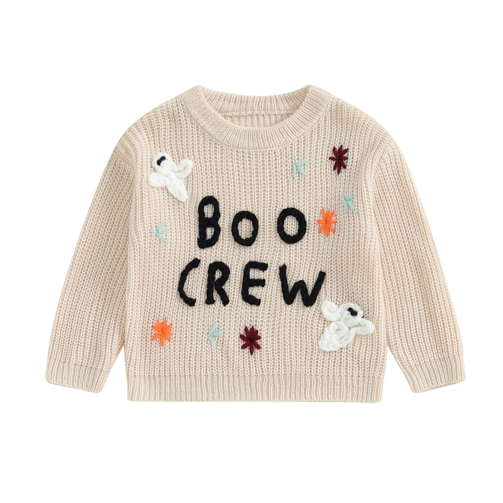 Baby Boy Girl Halloween Sweater Embroidery Long Sleeve Knit Tops