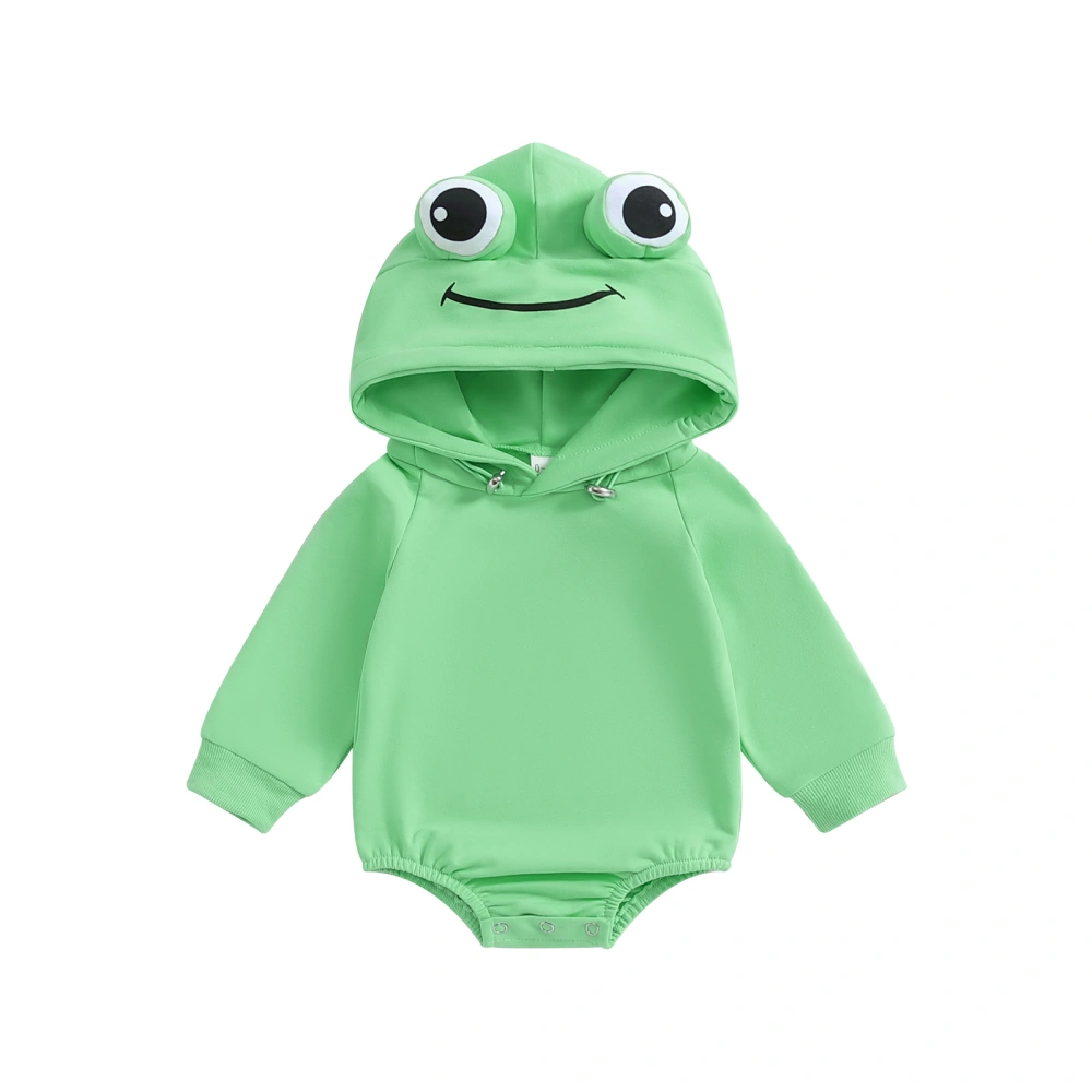 Halloween Baby Romper, Long Sleeve Hooded Frog Costume Bodysuit