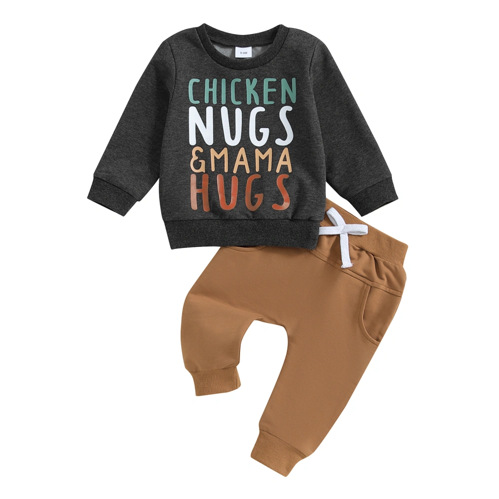 Baby Boy Track Suit Letter Print Long Sleeve Sweatshirt and Pants