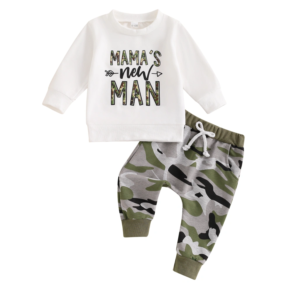 Toddler Boys Fall Outfits Letter Print Sweatshirts Long Pants Set