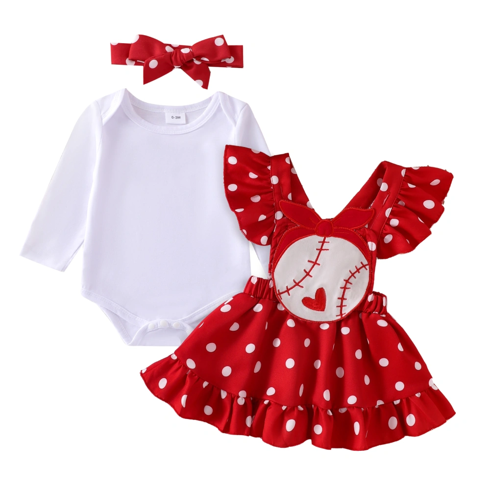 Baby Girl Fall Outfits Solid Color Romper Skirts Headband Set