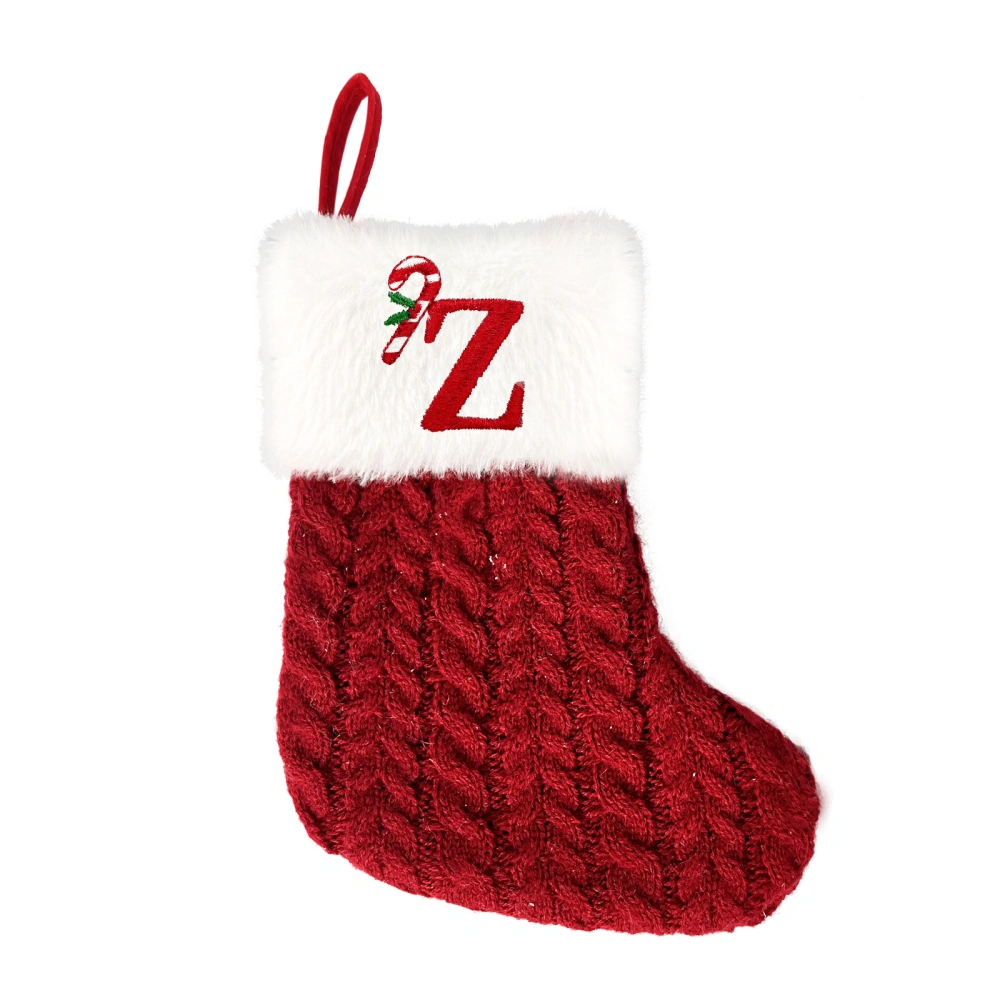 Knitted Christmas Stockings Small Embroidered Initial Stockings 