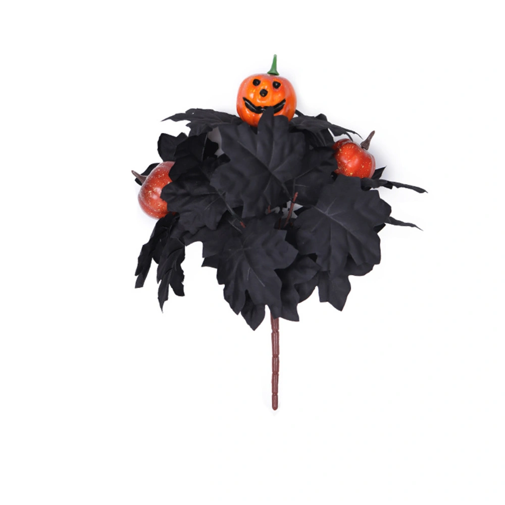 Artificial Halloween Picks Decorative Pumpkin Stems with Maple Leaves