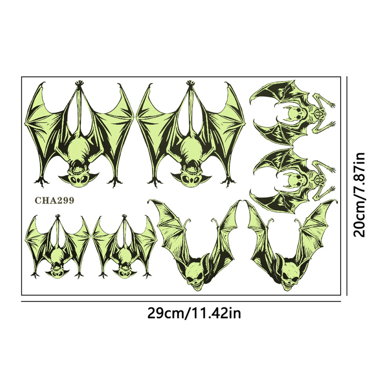 Glow in The Dark Bats Wall Decor Halloween Window Stickers Decor
