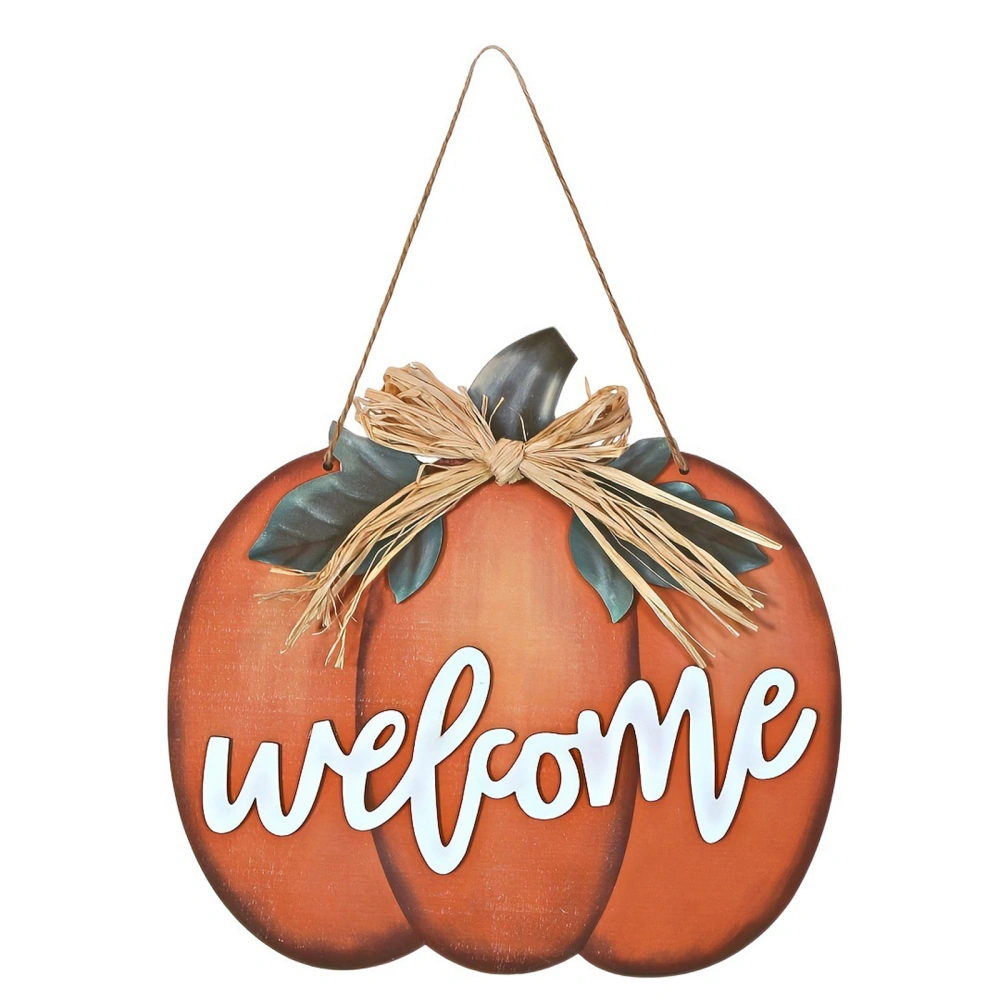 Fall Hanging Sign Decoration Wooden Pumpkin Plaque for Thanksgiving