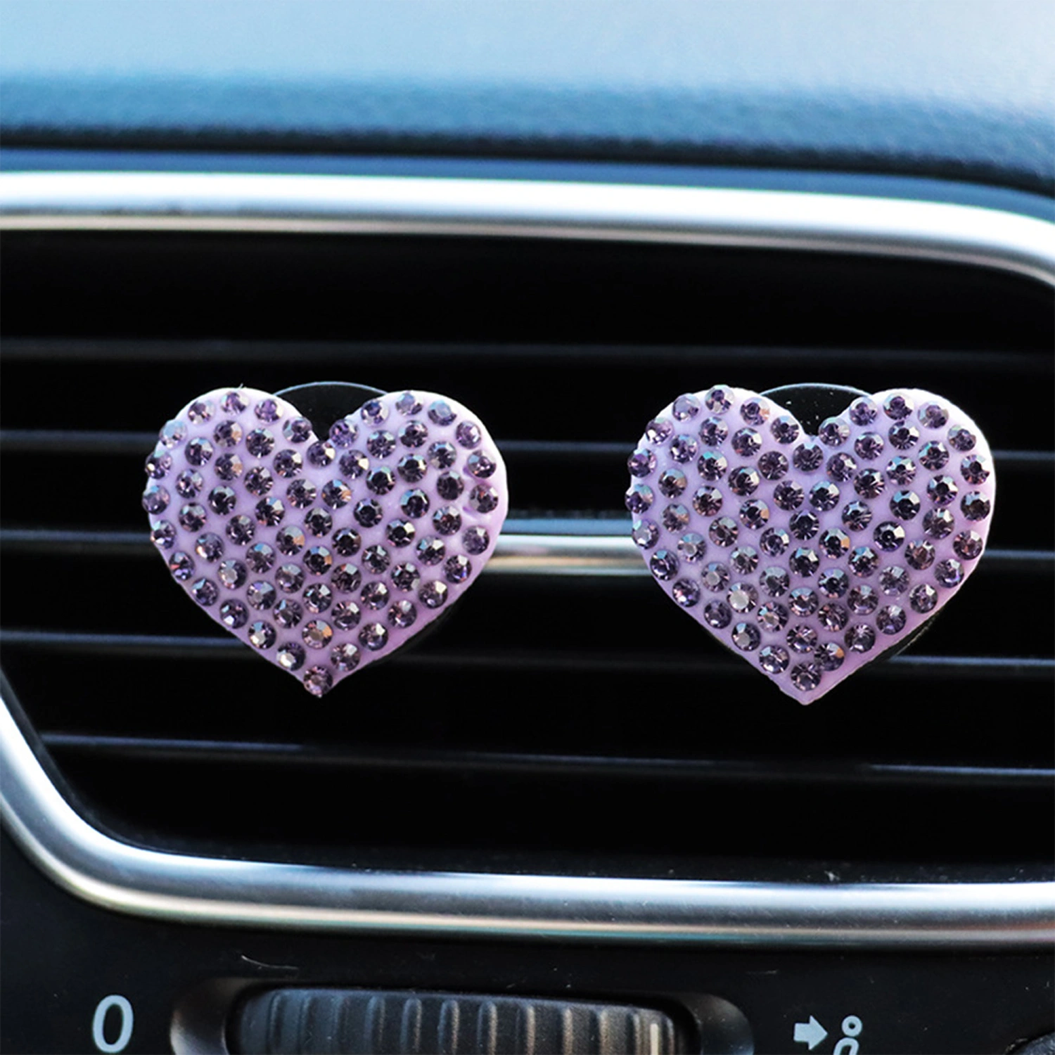Car Air Freshener Sparkle Heart Air Vent Clips Interior Decorations