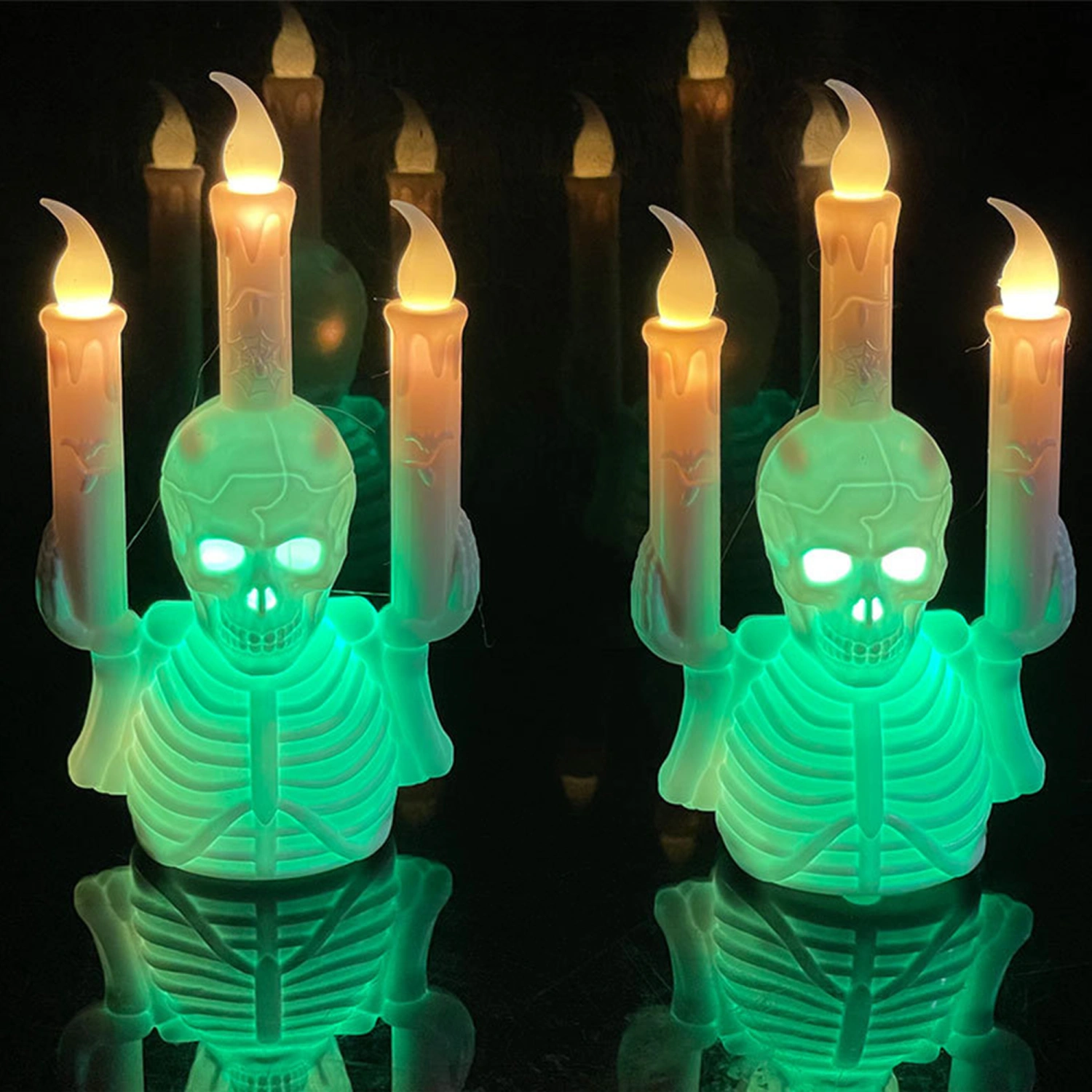 Halloween Skull Candle Light, Flameless Candle LED Lamps Decor