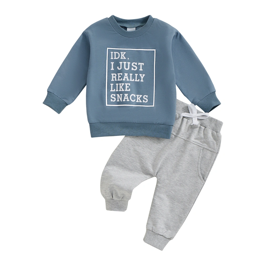 Baby Boy Fall Outfits Long Sleeve Letter Printed Sweatshirt + Pants