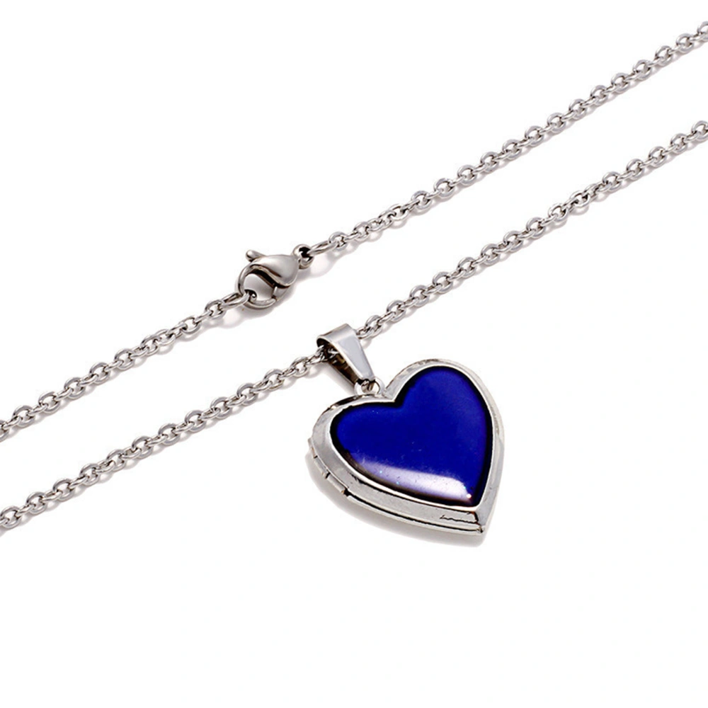 Heart Pendant Necklace Temperature Sensing Color Changing Necklace