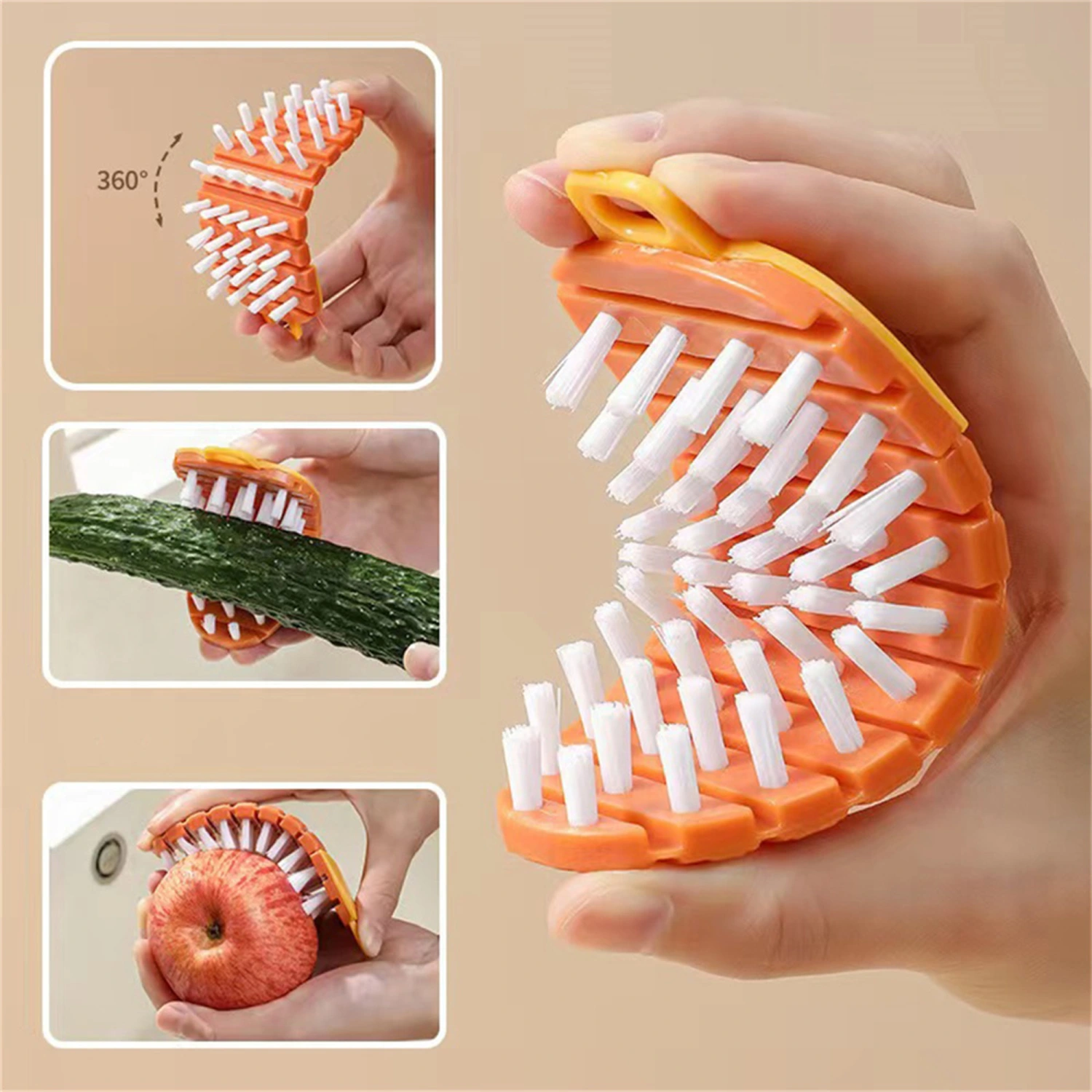 Flexible Vegetable Brush Bendable Fruit Cleaning Brush for Potatoes 