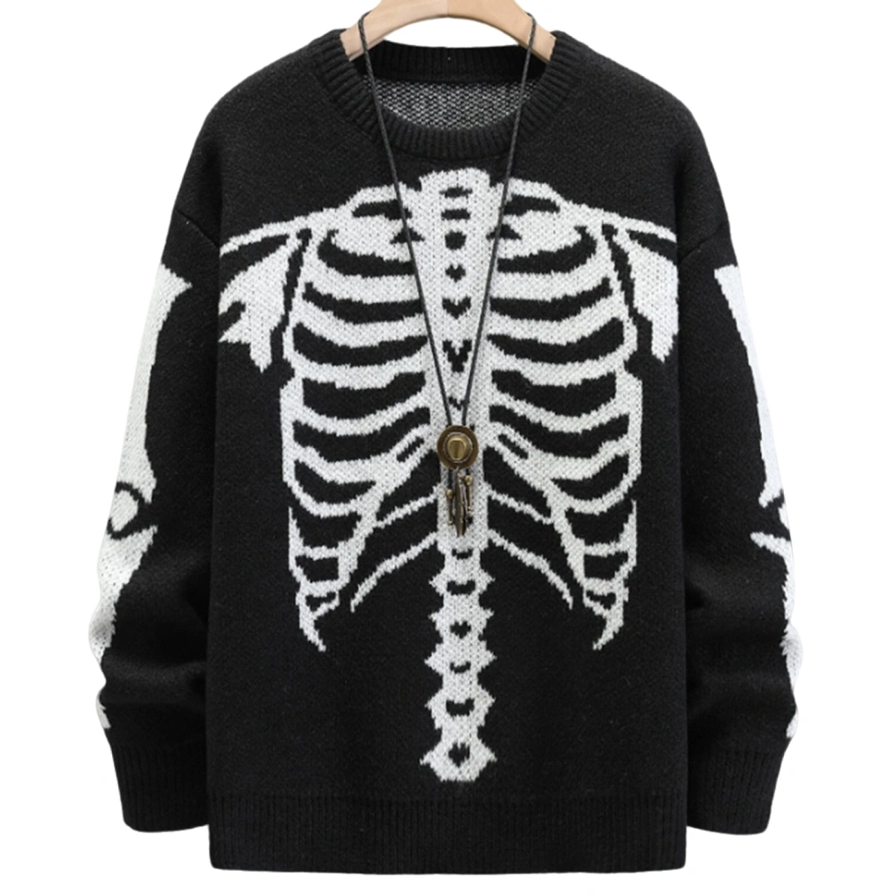 Women's Halloween Sweater Skeleton Long Sleeve Round Neck Pullover