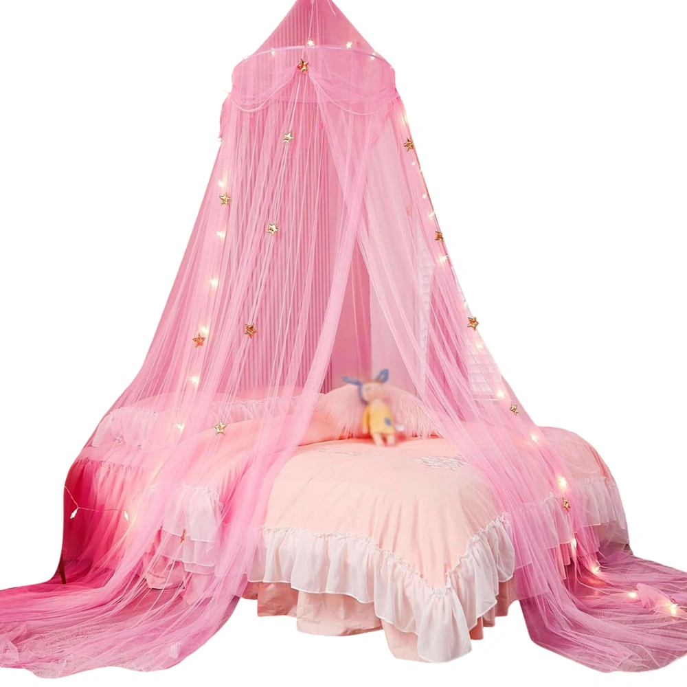 Hanging Mosquito Net, Fine Mesh Princess Bed Canopy with Light