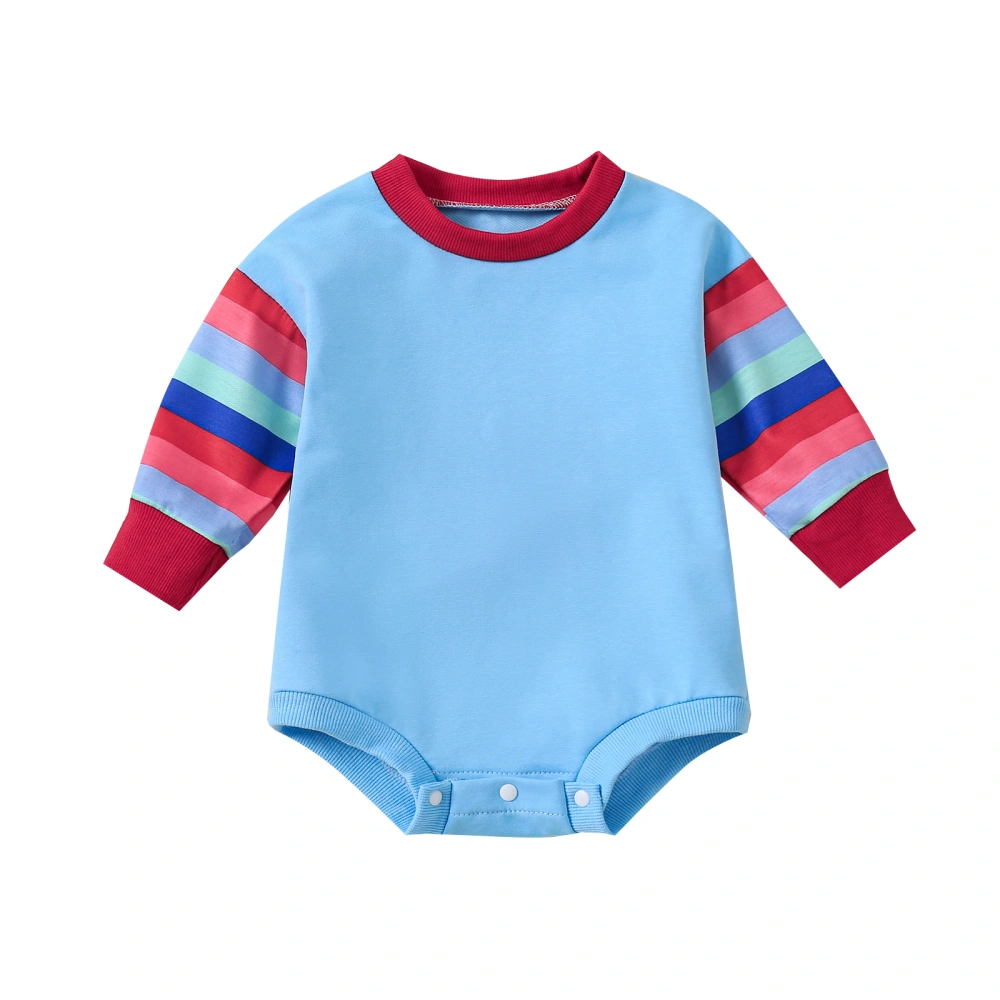 Halloween Baby Romper, Long Sleeve Crew Neck Striped Bodysuit