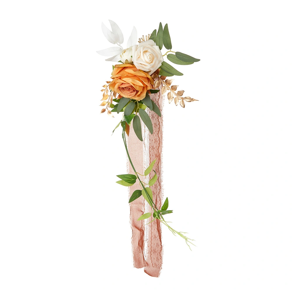 Artificial Flower Chair Sashes Elastic Chair Tie Back Decoration