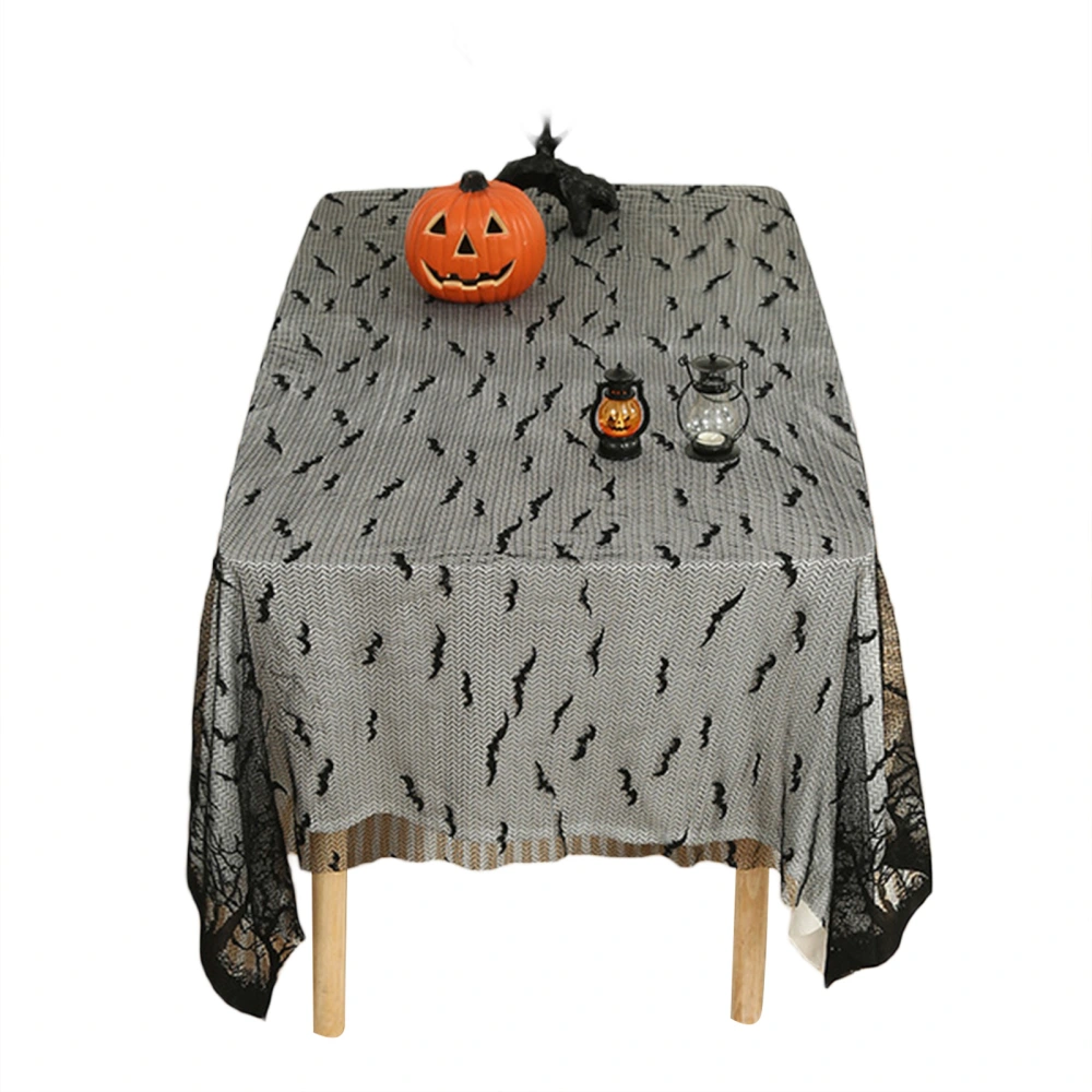 Halloween Tablecloth, Pumpkin Bat Table Cover Rectangle Table Clothes