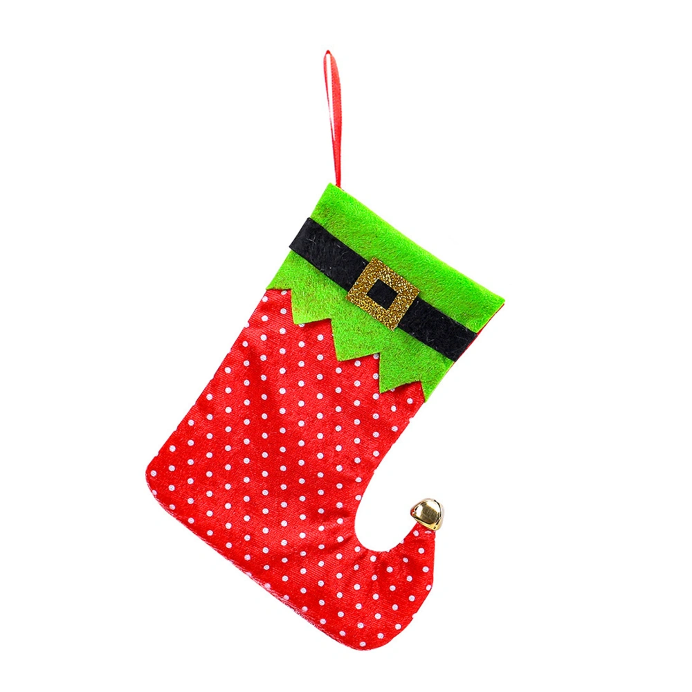 Christmas Elf Leg Hanging Stockings with Belt Present Bag Ornament