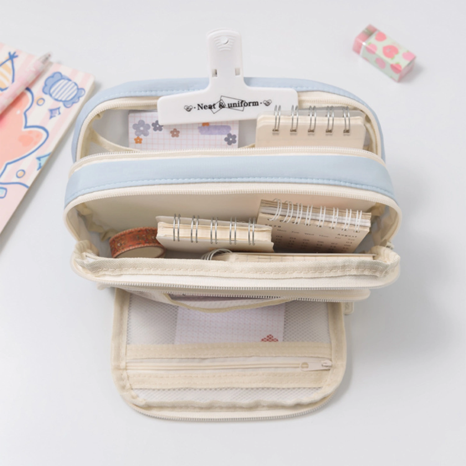Cute Pencil Case Organizer Large Capacity Zipper Pencil Pouch Bag 
