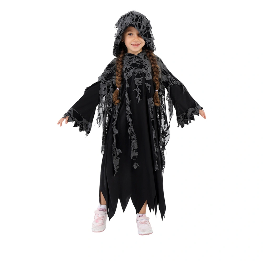 Kids Grim Reaper Costumes Hooded Halloween Spider Web Costumes