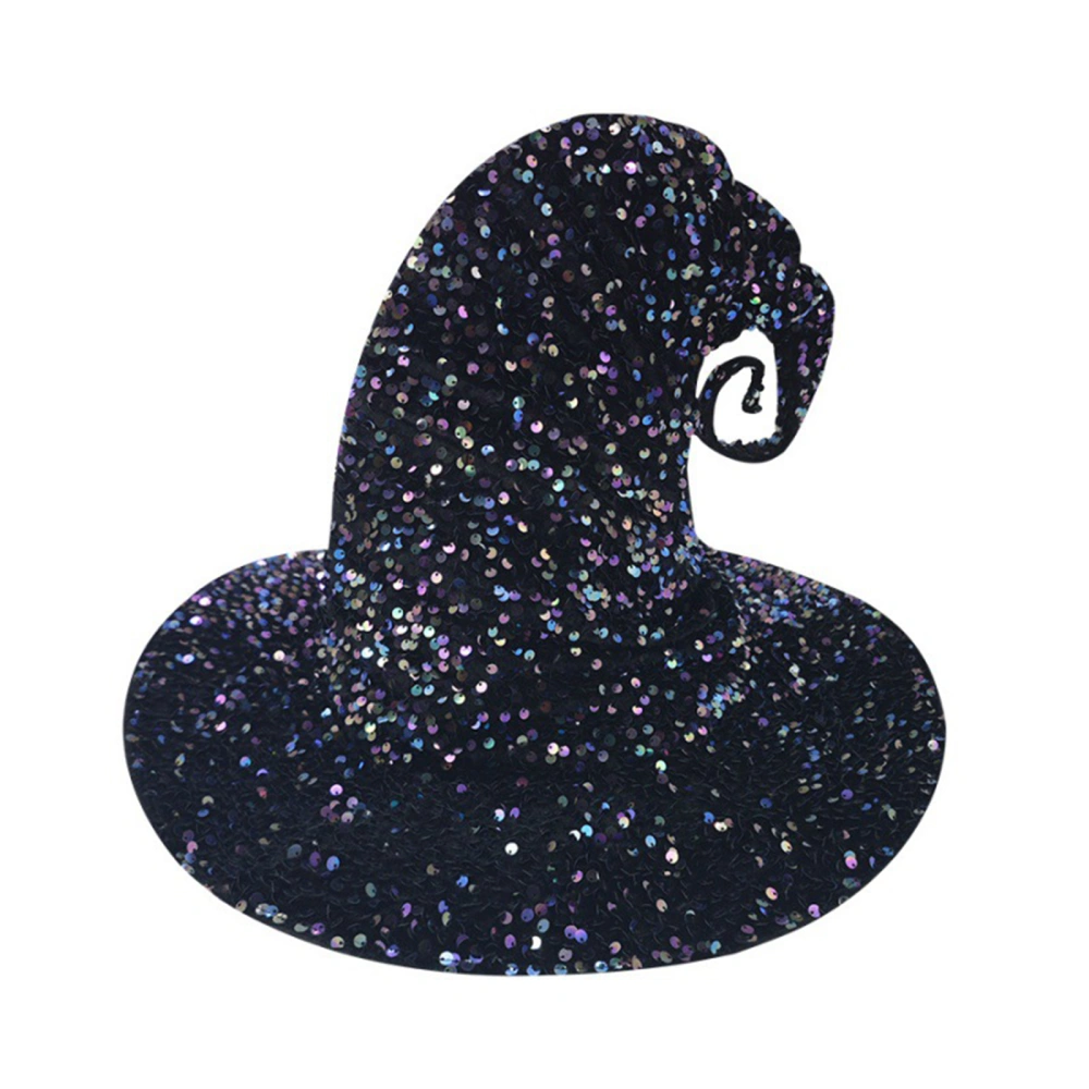 Halloween Witch Hats Men Women Sparkle Wide Brim Pointed Cap