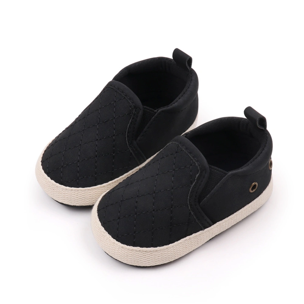 Baby First Walking Shoes Quilted Crib Shoes Soft Slip-on Sneakers