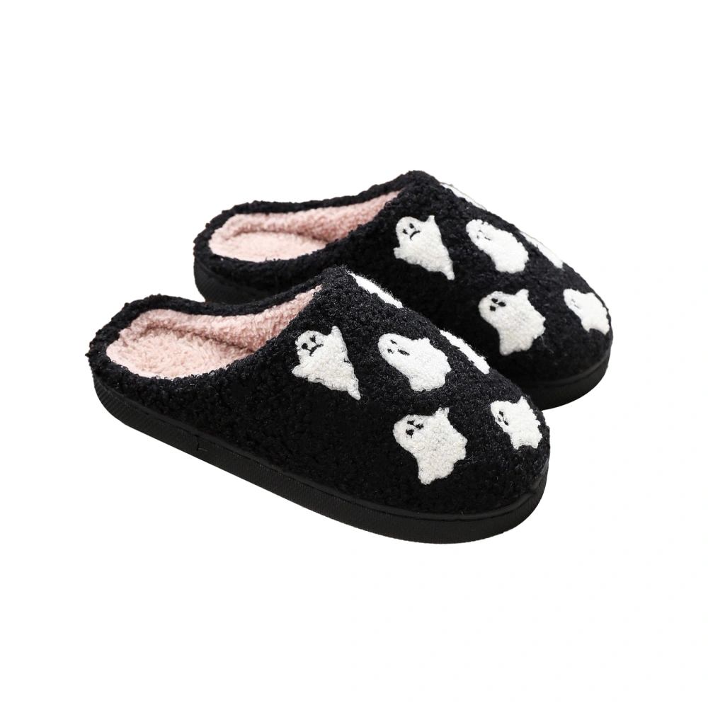 Women Halloween Slippers Cartoon Ghost/Skull/Spider Web Indoor Shoes