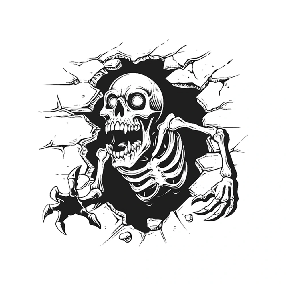 Halloween Scary Skull Sticker Funny Home Bathroom Toilet Sticker