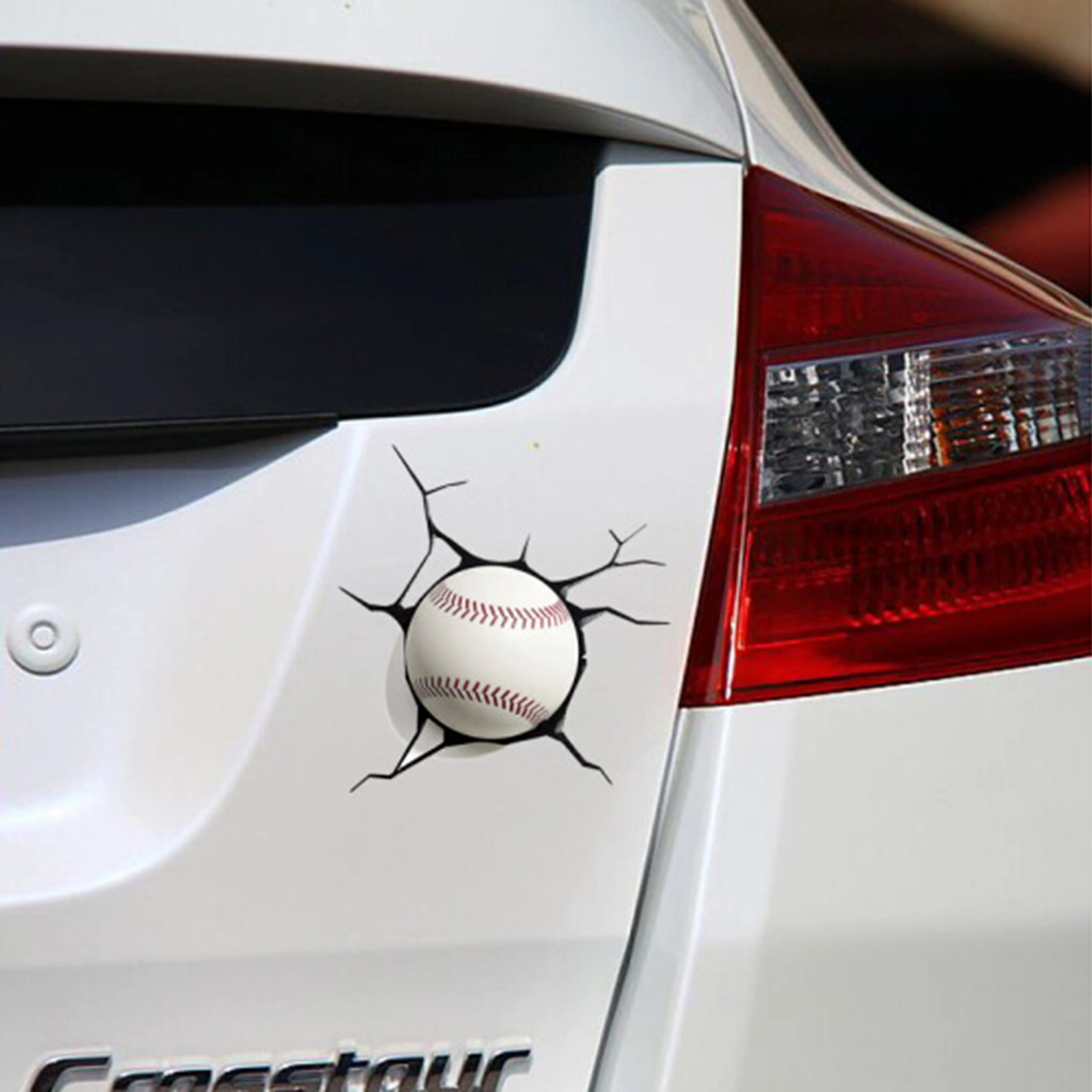 Car Baseball Stickers Broken Glass Prank Stickers Self Adhesive
