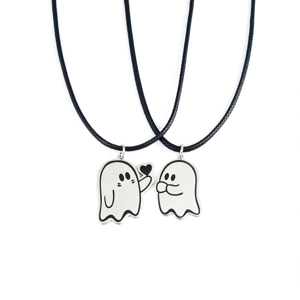 Couples Necklace Set Elegant Cute Ghost Pendant Necklace for Women Men