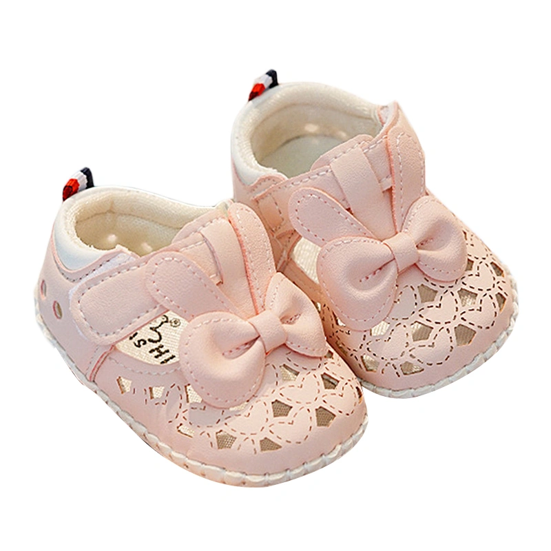 Baby Girl Sandals, Hollowed Non-slip Bow Summer Flats Toddler Shoes