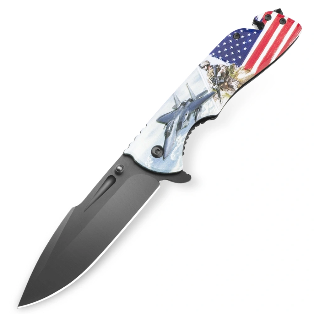 Folding Knife American Flag Print Pocket Knife Camping Knife