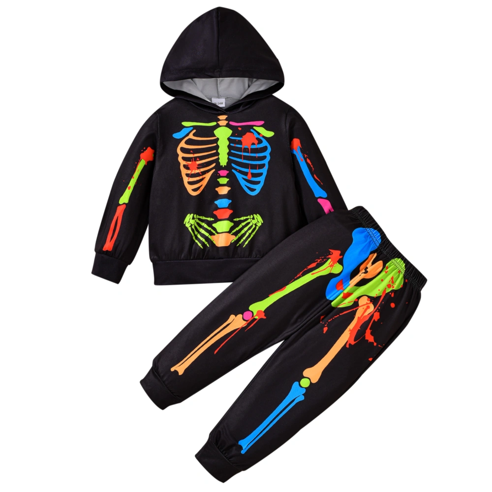 Baby 2Pcs Fall Outfits Glow In The Dark Long Sleeve Hoodie and Pants