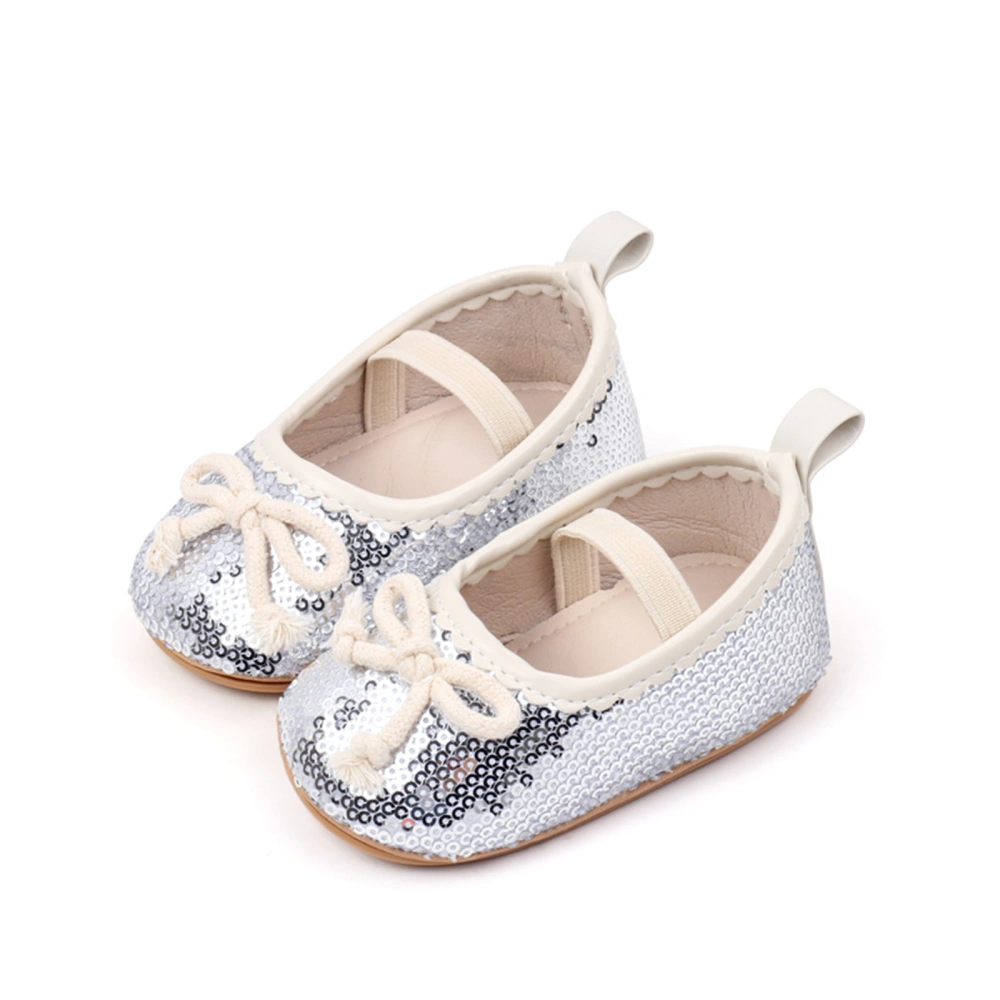 Baby Girl Mary Jane Shoes Bow Sparkly Sequin Walking Shoes for Fall