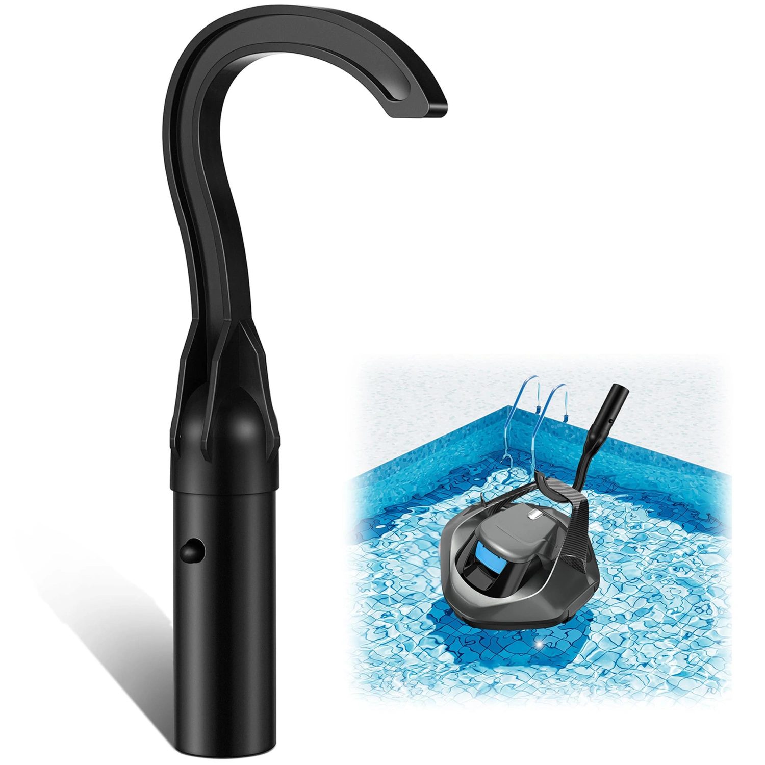 Pool Hook for Robotic Pool Cleaner, Attaches to Telescopic Poles