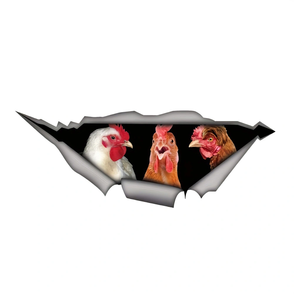 3D Rooster Decals Stickers Funny Animal Rear Window Stickers