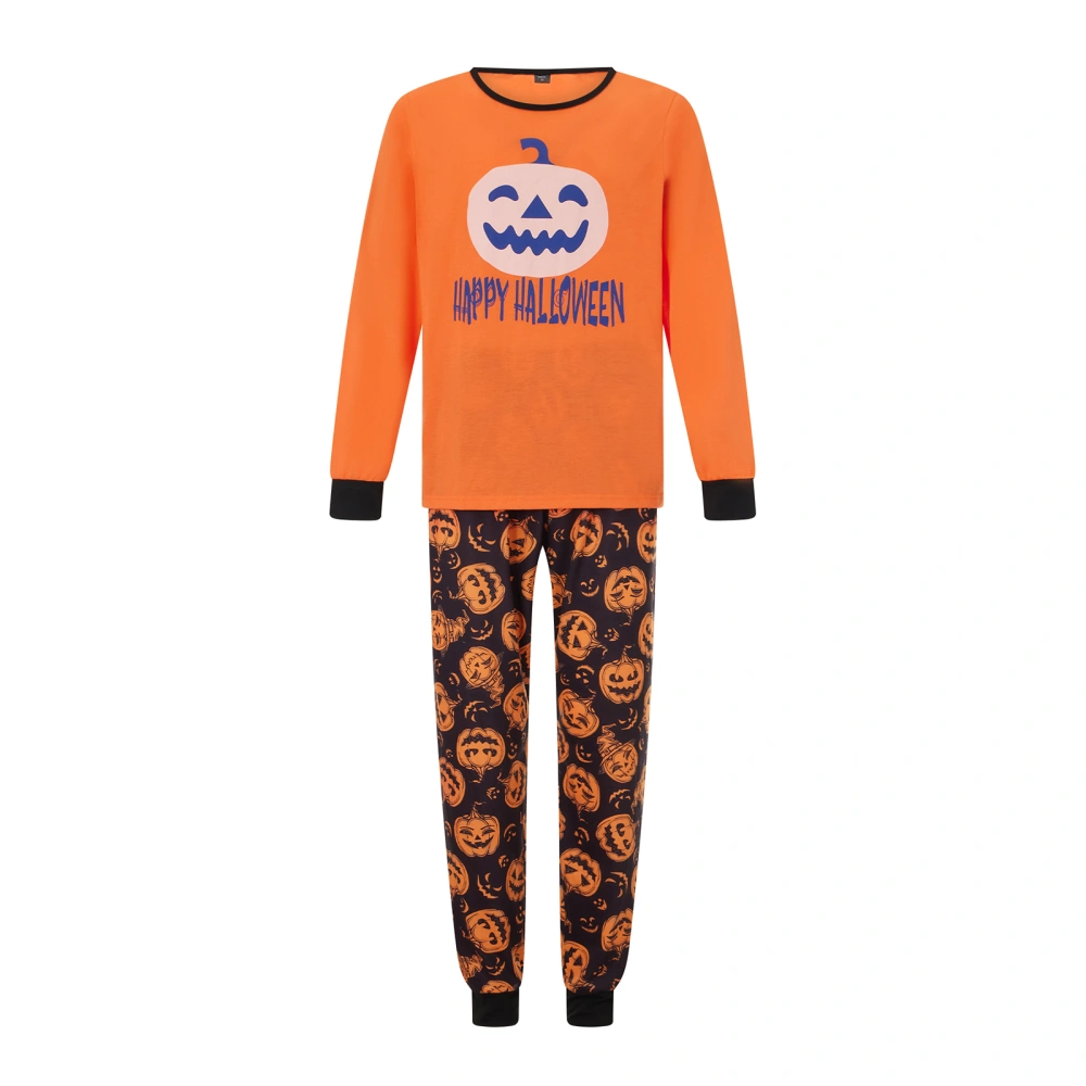 Halloween Pajamas for Family Cute Pumpkin Pattern Tops + Pants Set