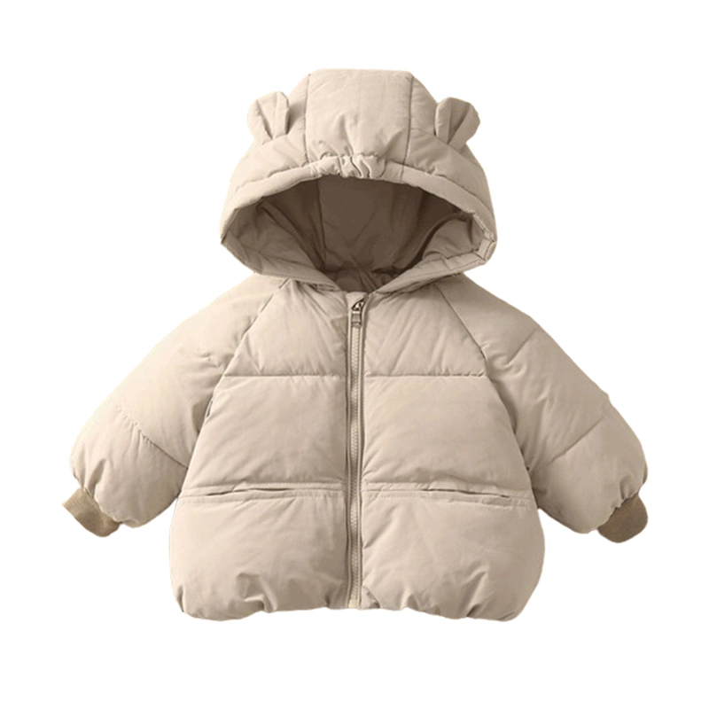 Baby Girl Boy Puffer Jacket Long Sleeve Zipper Hooded Winter Coat 