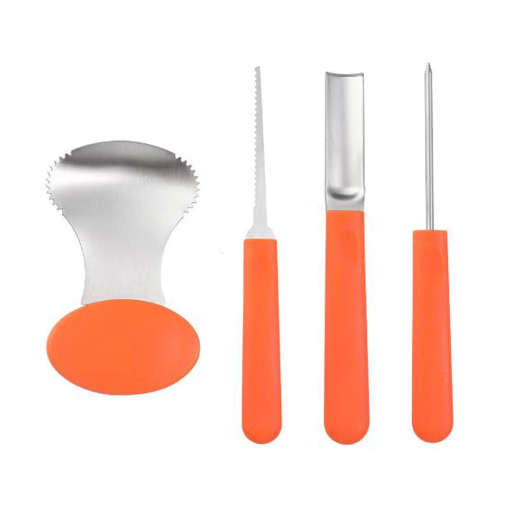 4 Pcs Pumpkin Carving Kit Stainless Steel Fruit Carving Tools