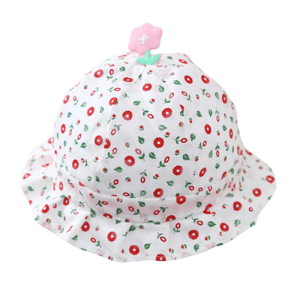 Baby Girl Bucket Hat Floral Print 3D Bow Sun Hat for Spring Fall