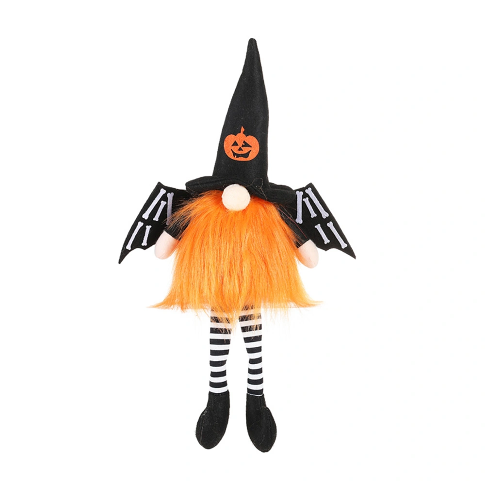 Halloween LED Cartoon Faceless Doll Pumpkin/Skull Long Leg Doll Decor