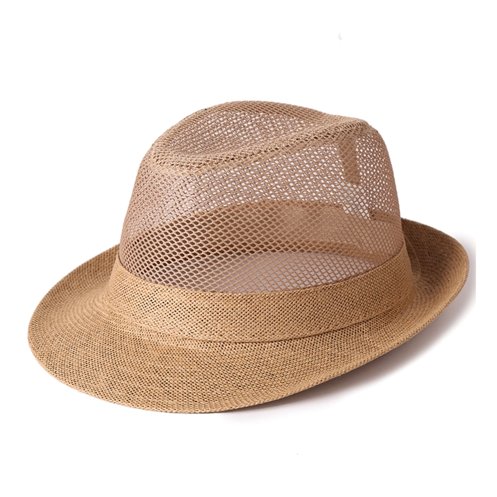 Men Sun Hat, Fine Mesh Wide Brim Sun Protection Summer Straw Hat