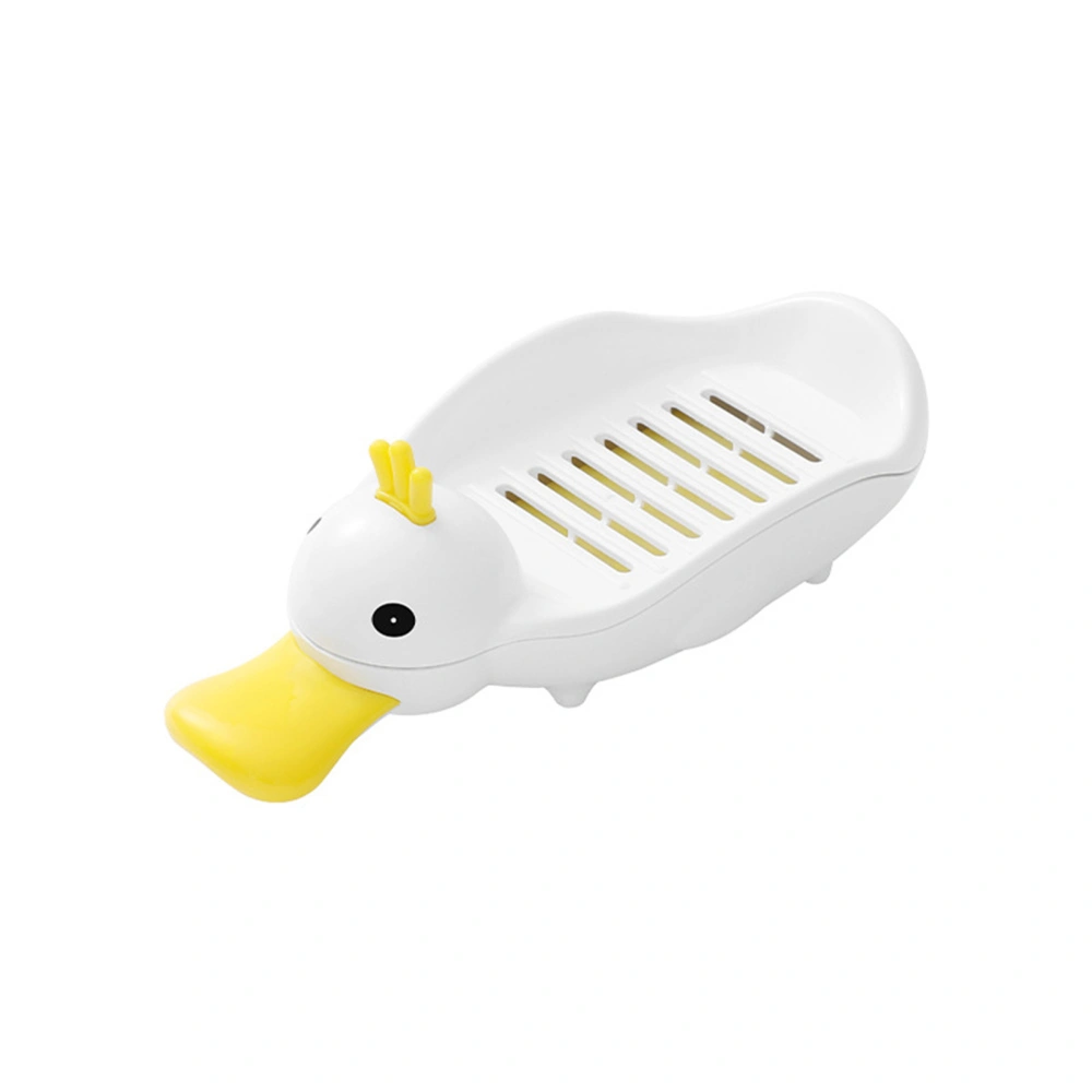 Cute Duck Soap Dish Self-Draining Bar Soap Tray Sponge Holder