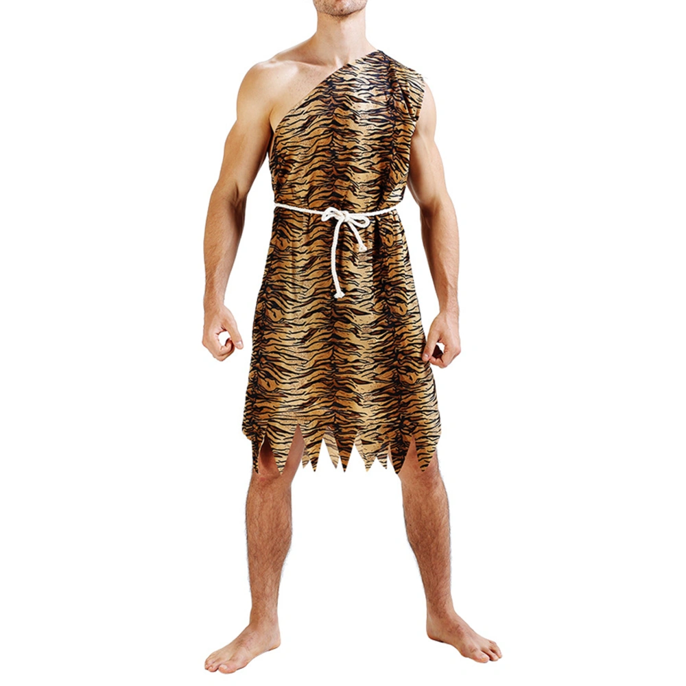 Caveman Costume for Women/Men Leopard Jumpsuit Belt/Tops Skirt