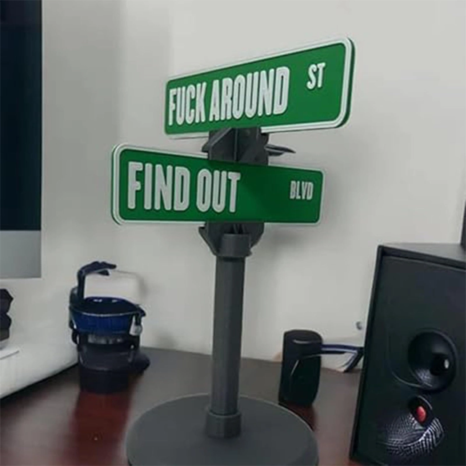 Street Sign Desk Ornament, Funny Fuck around and Find out Road Sign