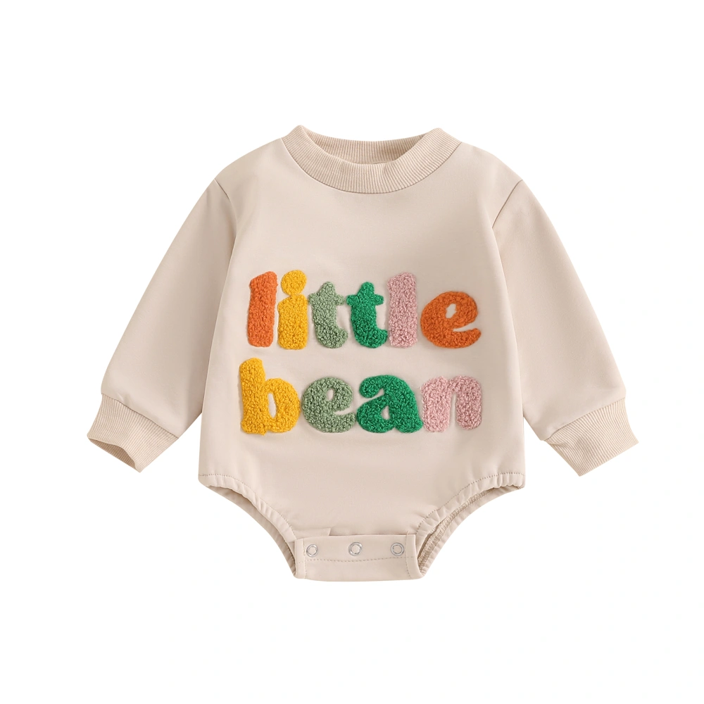 Baby Girl Boy Sweatshirt Romper Letter Embroidery Long Sleeve Jumpsuit