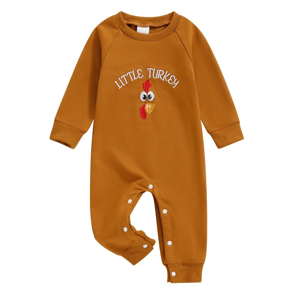 Baby Boy Girl Thanksgiving Romper Turkey Sweatshirt Jumpsuit