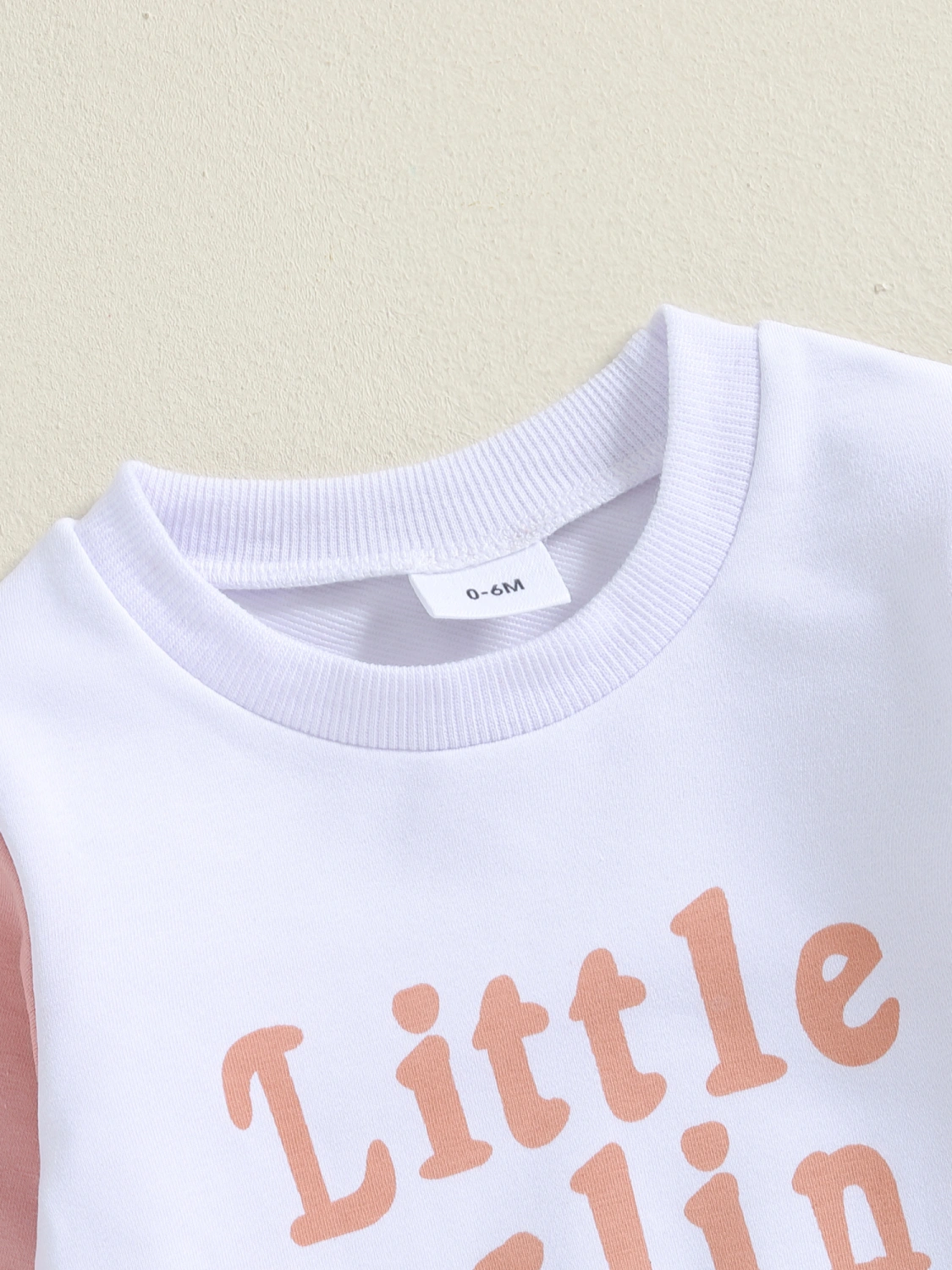 Baby Girl Fall Outfit, Letter Contrast Sweatshirt Elastic Waist Pants