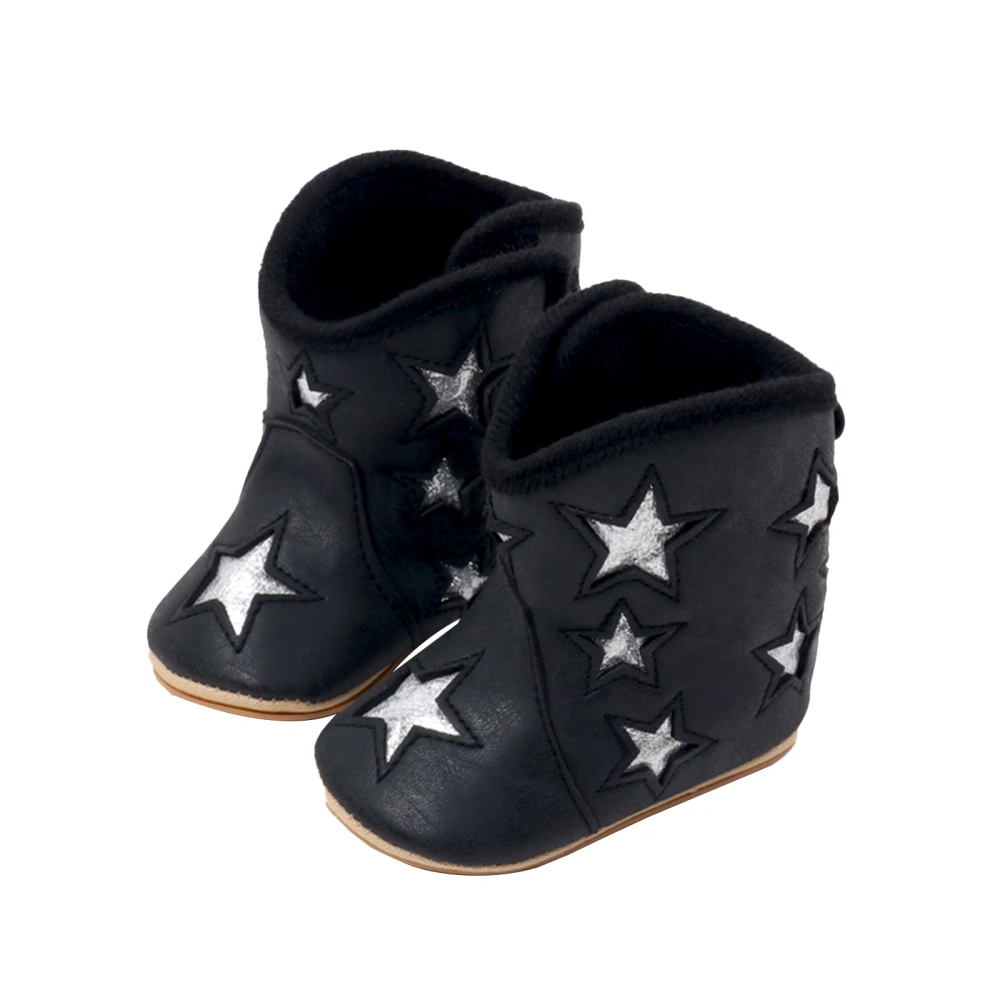 Baby Girl Boots Metallic Star First Walking Shoes Casual Ankle Boots