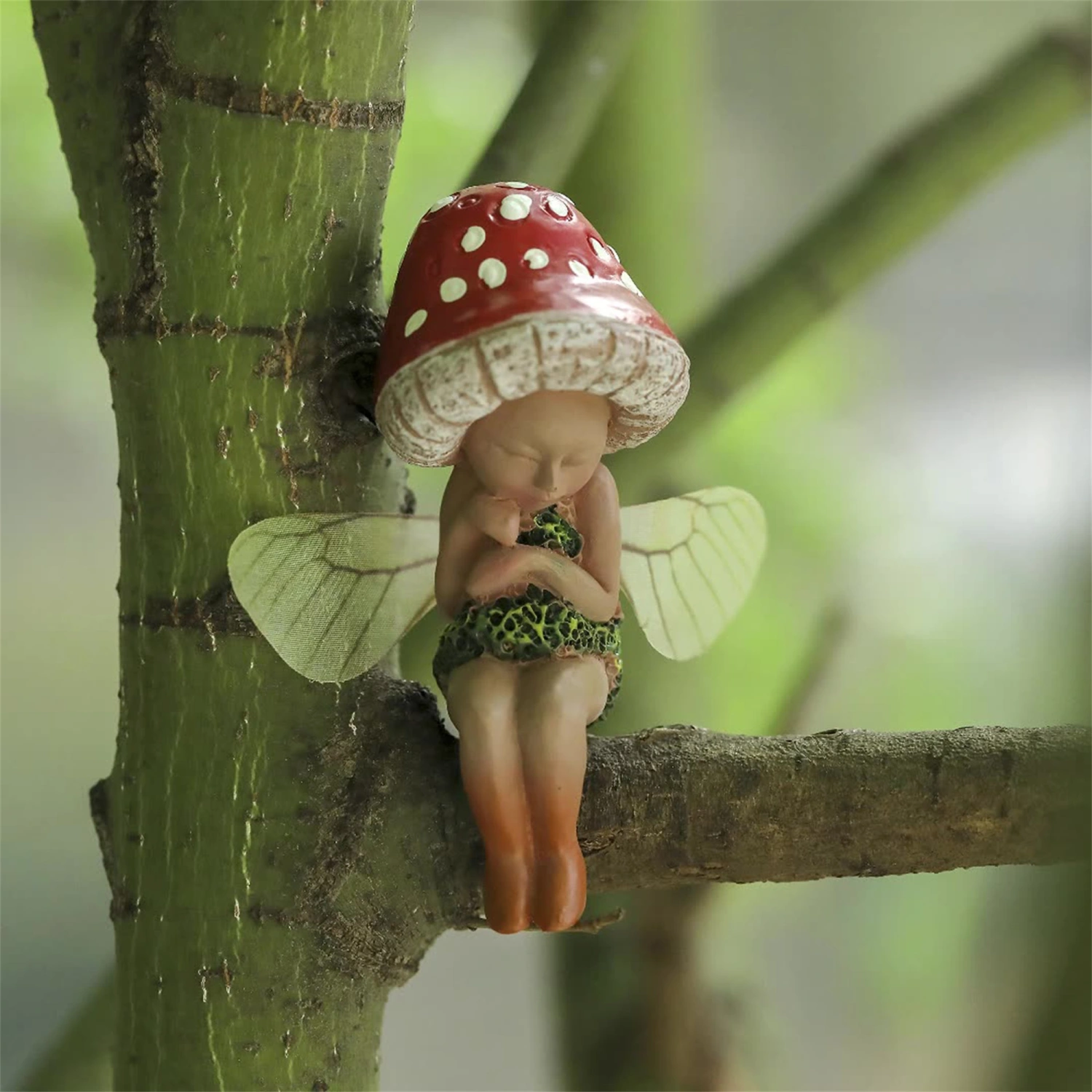Fairy Statue Garden Decoration Miniature Mushroom Sculpture Ornaments