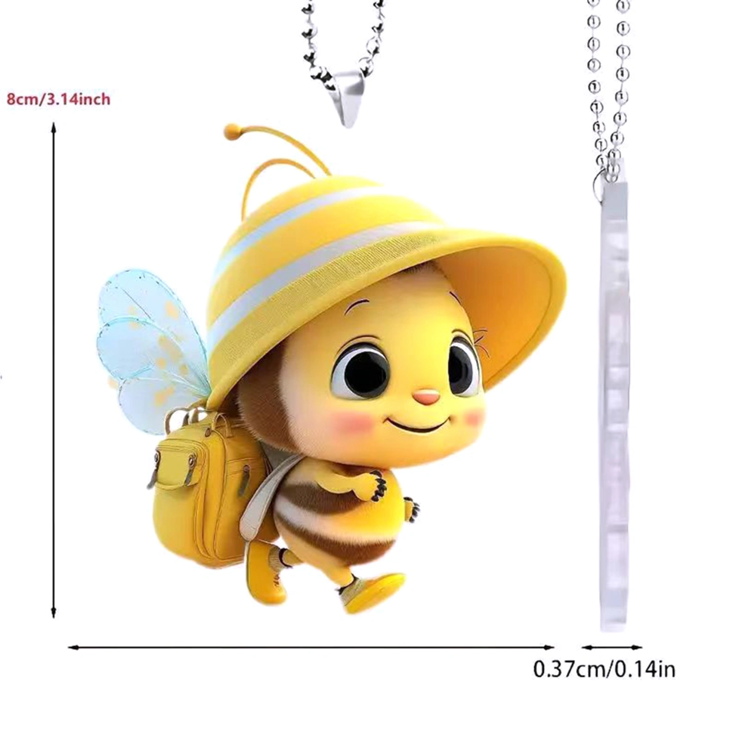 Acrylic Bee Car Rearview Mirrorr Pendant Car Hanging Ornament
